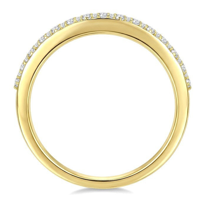1/3 Ctw Round Cut Diamond Kite Shape Honeycomb Fashion Band in 14K Yellow Gold