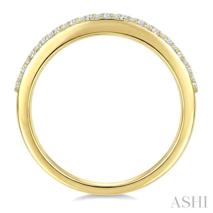 1/3 Ctw Round Cut Diamond Kite Shape Honeycomb Fashion Band in 14K Yellow Gold