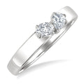 1/3 Ctw Toi Et Moi 2-Stone Pear and Oval Cut Diamond Fashion Ring in 14K White Gold
