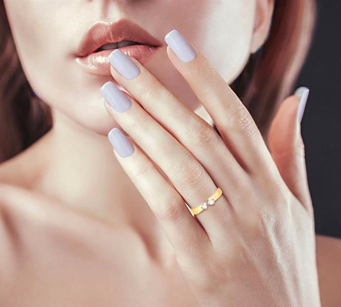 1/3 Ctw Toi Et Moi 2-Stone Pear and Oval Cut Diamond Fashion Ring in 14K Yellow Gold