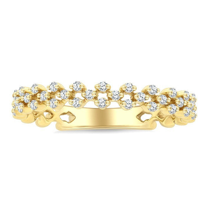 1/5 Ctw Circular Link Round Cut Diamond Fashion Band in 14K Yellow Gold