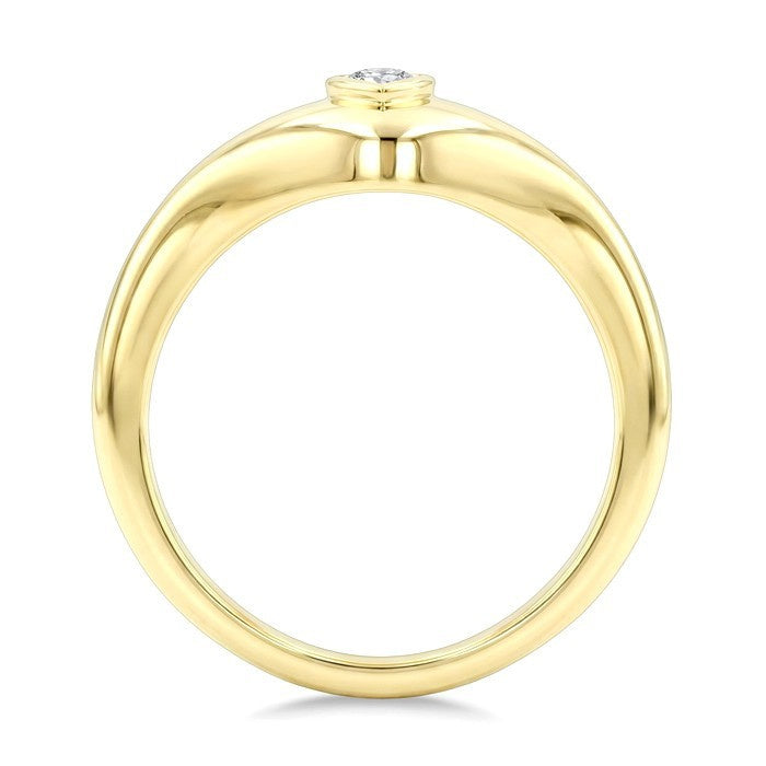 1/5 Ctw Marquise Cut Golden Glow Diamond Fashion Signet Ring in 10K Yellow Gold