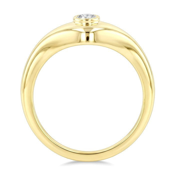 1/5 Ctw Oval Cut Golden Glow Diamond Fashion Signet Ring in 10K Yellow Gold