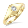 1/5 Ctw Oval Cut Diamond Fashion Signet Ring in 10K Yellow Gold