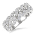1/2 Ctw Cuban Link Round Cut Diamond Fashion Band in 14K White Gold