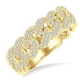 1/2 Ctw Cuban Link Round Cut Diamond Fashion Band in 14K Yellow Gold
