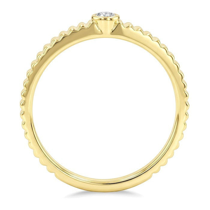 1/20 Ctw Bezel Set Round Cut Diamond Pirouette Fashion Ring in 10K Yellow Gold