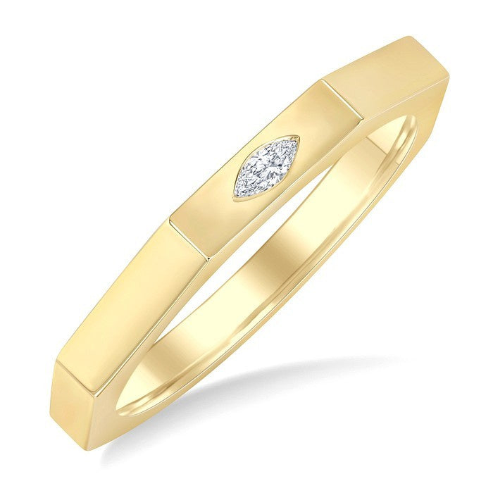 1/20 Ctw Marquise Cut Diamond Signet Ring in 14K Yellow Gold