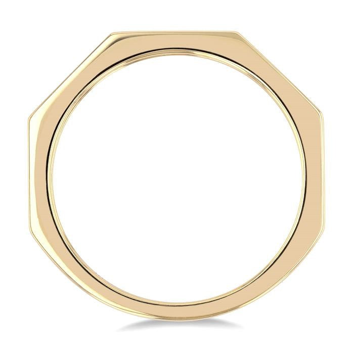 1/20 Ctw Marquise Cut Diamond Signet Ring in 14K Yellow Gold