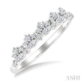 1/3 Ctw Marquise and Round Cut Diamond Trio Fashion Band in 10K White Gold