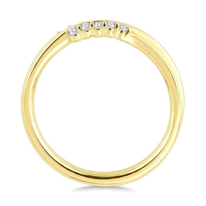 1/6 Ctw Split Double Spring Coil Round Cut Diamond Open Fashion Ring in 10K Yellow Gold