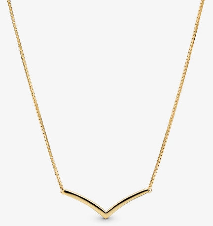 Shine Polished Wishbone Necklace