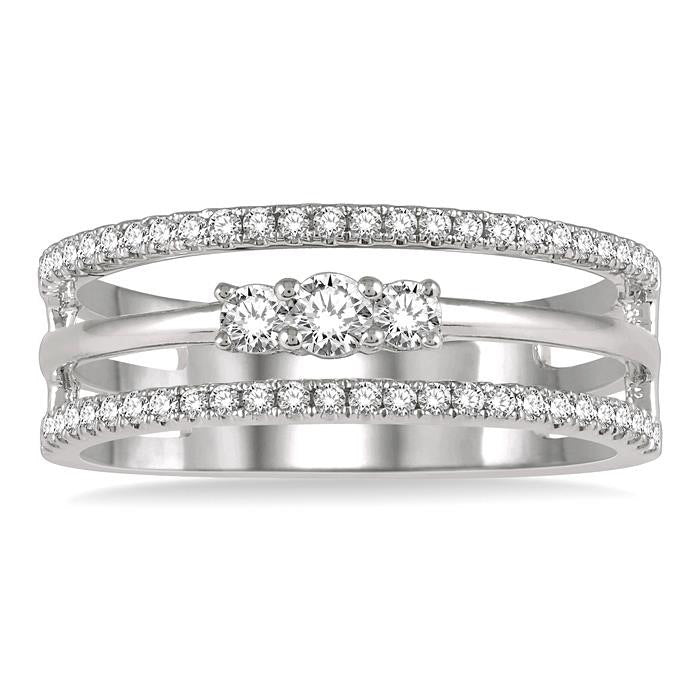 LinLux AeVio VerOraIon 14K White Gold Diamond Ring