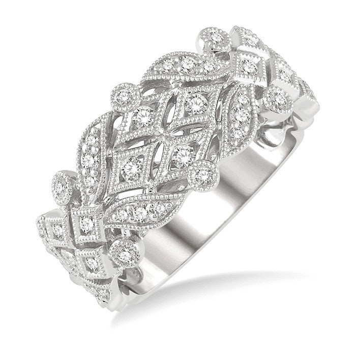 Regal Diamond Wedding Band in White Gold