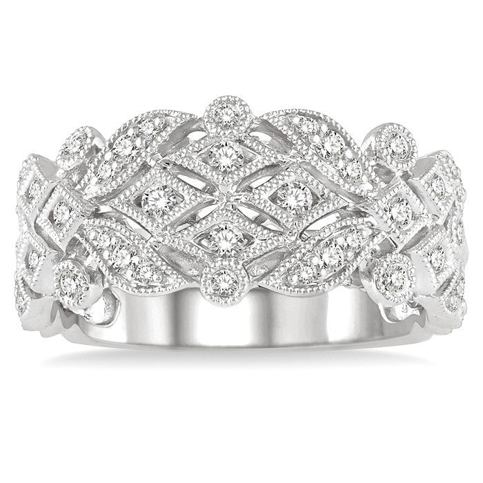 Regal Diamond Wedding Band in White Gold