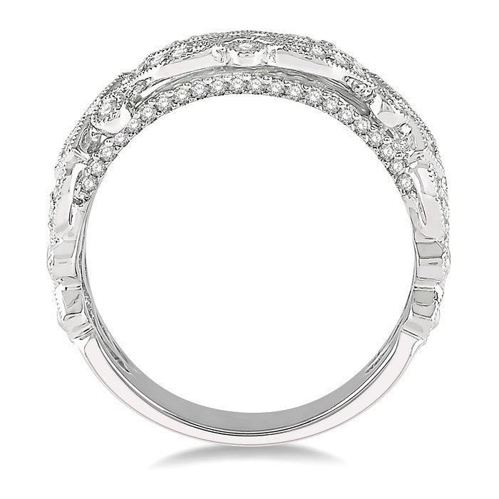 Regal Diamond Wedding Band in White Gold