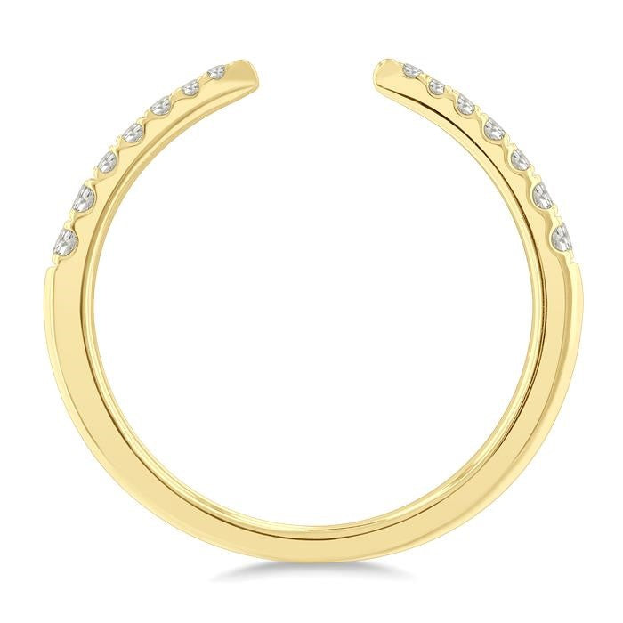 1/5 Ctw Graduated Round Cut Diamond Claw Open Fashion Ring in 14K Yellow Gold