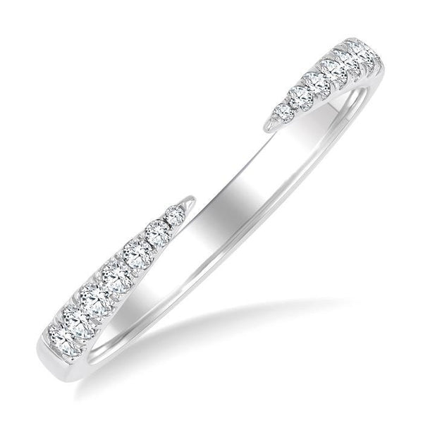 1/5 Ctw Graduated Round Cut Diamond Claw Open Fashion Ring in 10K White Gold