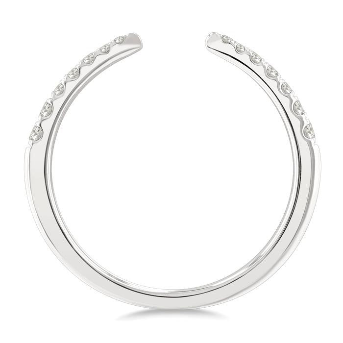1/5 Ctw Graduated Round Cut Diamond Claw Open Fashion Ring in 10K White Gold