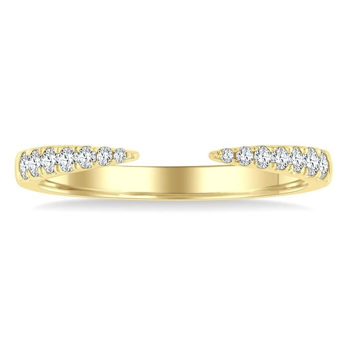 1/5 Ctw Graduated Round Cut Diamond Claw Open Fashion Ring in 10K Yellow Gold