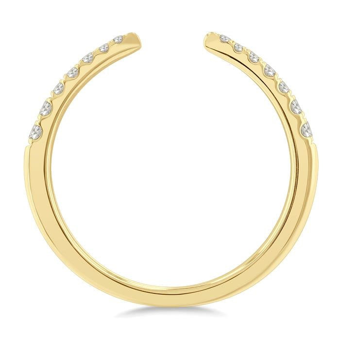 1/5 Ctw Graduated Round Cut Diamond Claw Open Fashion Ring in 10K Yellow Gold