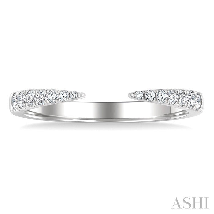 1/5 Ctw Graduated Round Cut Diamond Claw Open Fashion Ring in 10K White Gold