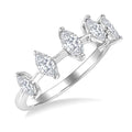 3/4 Ctw Marquise Cut Diamond Half Eternity 5-Stone Fashion Band in 14K White Gold