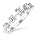 3/4 Ctw Emerald Cut Diamond Half Eternity 5-Stone Fashion Band in 14K White Gold
