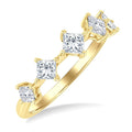 3/4 Ctw Princess Cut Diamond Half Eternity 5-Stone Fashion Band in 14K Yellow Gold