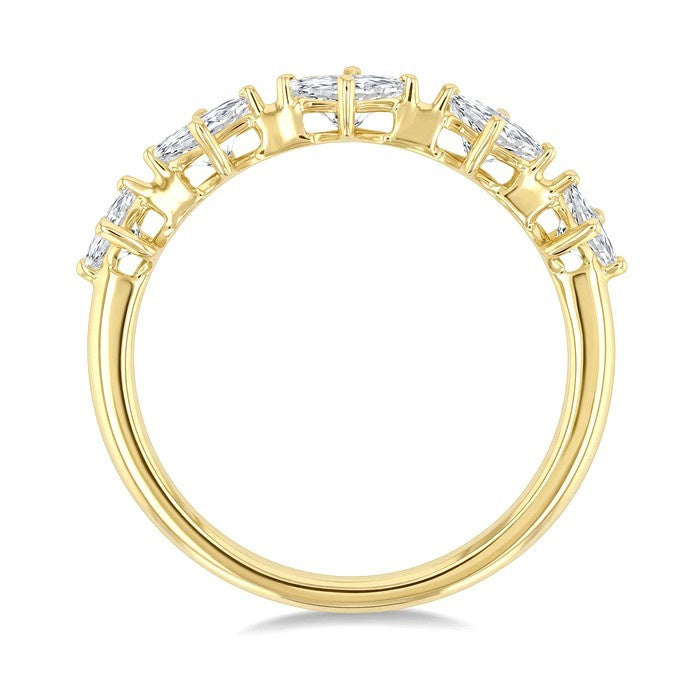 3/4 Ctw Princess Cut Diamond Half Eternity 5-Stone Fashion Band in 14K Yellow Gold
