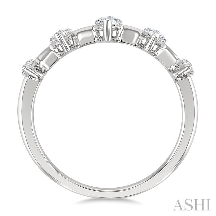 3/4 Ctw Marquise Cut Diamond Half Eternity 5-Stone Fashion Band in 14K White Gold