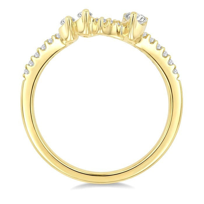 3/8 Ctw Mixed Cut Diamond Chevron Fashion Ring in 14K Yellow Gold