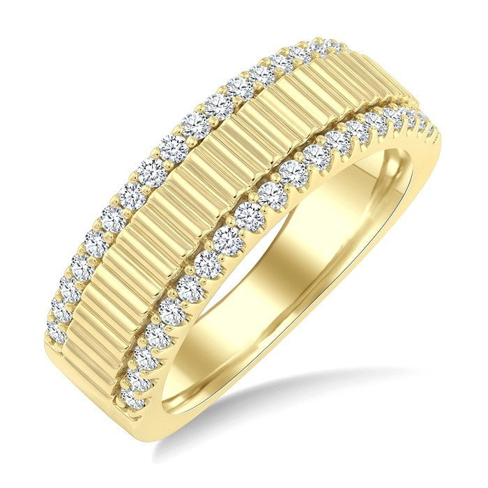 1/2 Ctw Round Cut Diamond Pirouette Fashion Ring in 14K Yellow Gold