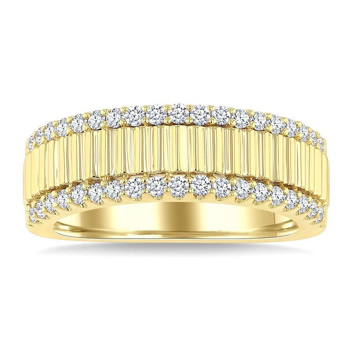 1/2 Ctw Round Cut Diamond Pirouette Fashion Ring in 14K Yellow Gold