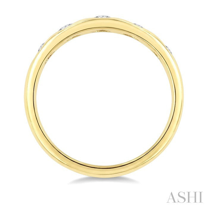 1/3 Ctw Marquise Cut Diamond Flush Set Fashion Band in 14K Yellow Gold