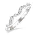 1/10 Ctw Triple Wave Round Cut Diamond Stackable Fashion Band in 10K White gold