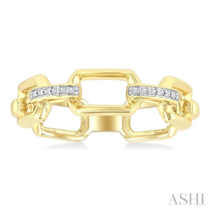 1/20 Ctw Bold Open Window Octagonal Shaped Round Cut Diamond Fashion Ring in 10K Yellow Gold