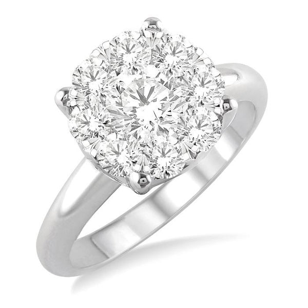 1 1/2 Ctw Shine Bright Round Cut Diamond Ring in 14K White Gold