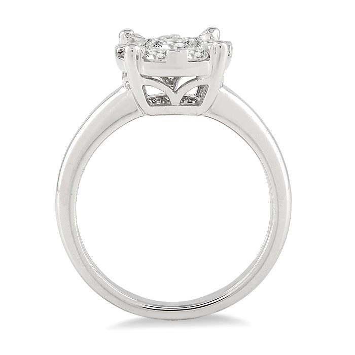 1 Ctw Round Cut Shine Bright Diamond Ring in 14K White Gold