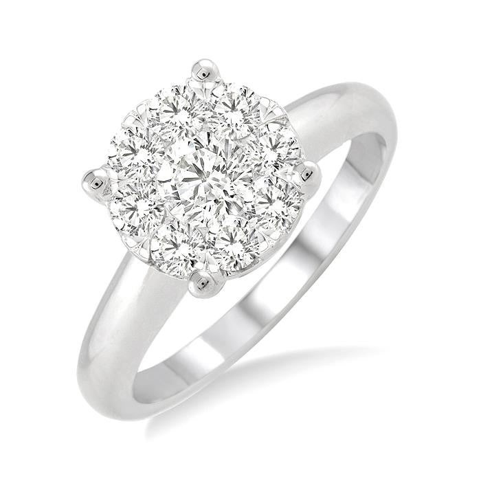3/4 Ctw Shine Bright Round Cut Diamond Ring in 14K White Gold