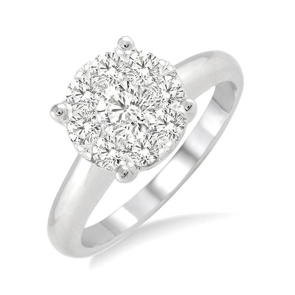 3/4 Ctw Shine Bright Round Cut Diamond Ring in 14K White Gold