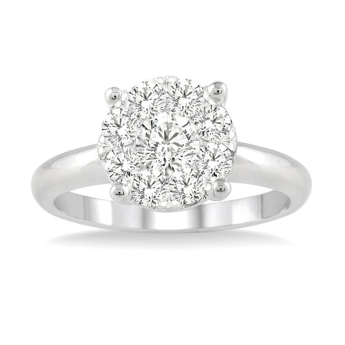 3/4 Ctw Shine Bright Round Cut Diamond Ring in 14K White Gold