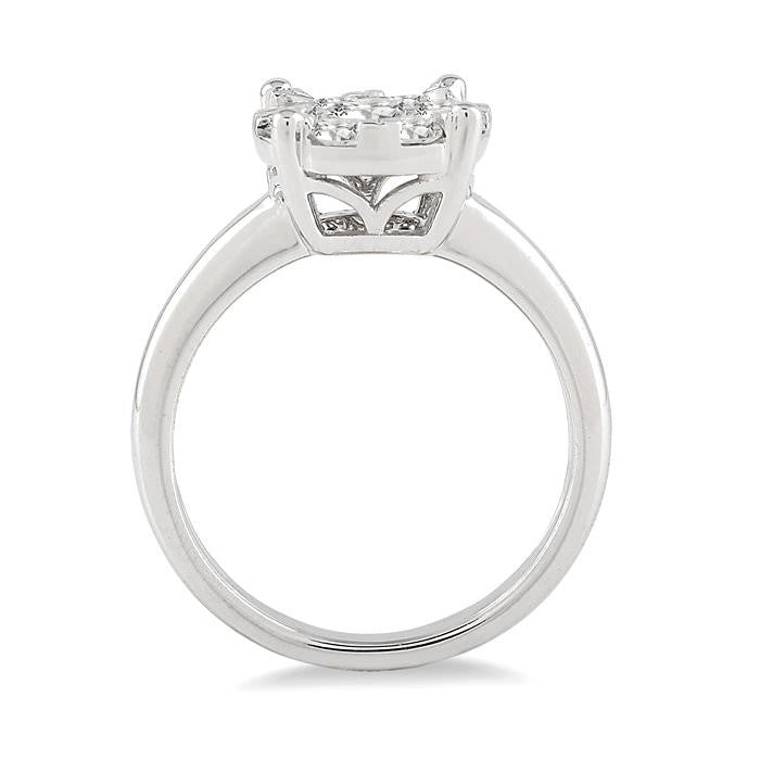 3/4 Ctw Shine Bright Round Cut Diamond Ring in 14K White Gold