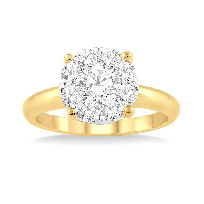 3/4 Ctw Shine Bright Round Cut Diamond Ring in 14K Yellow and White Gold