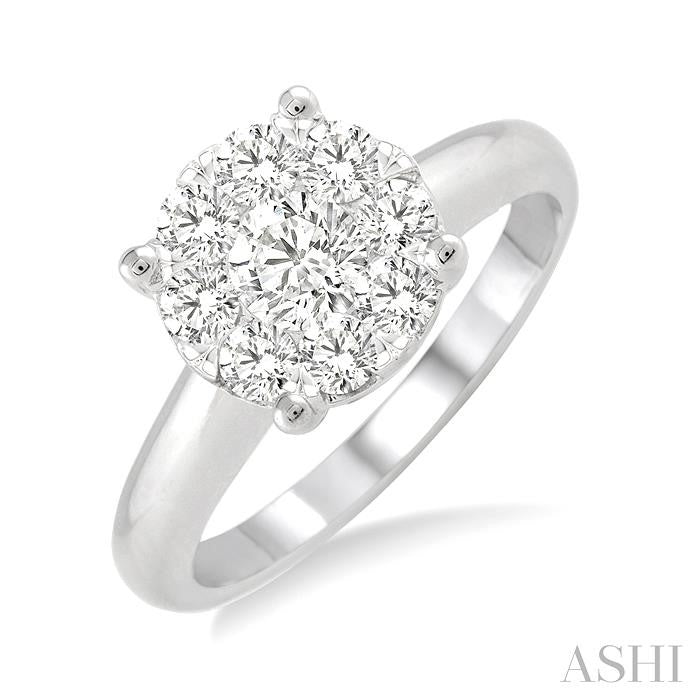 3/4 Ctw Shine Bright Round Cut Diamond Ring in 14K White Gold