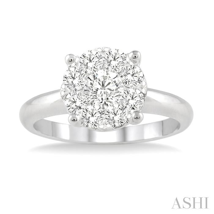 3/4 Ctw Shine Bright Round Cut Diamond Ring in 14K White Gold