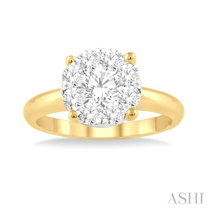 3/4 Ctw Shine Bright Round Cut Diamond Ring in 14K Yellow and White Gold