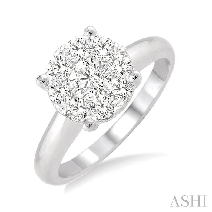 3/4 Ctw Shine Bright Round Cut Diamond Ring in 14K White Gold