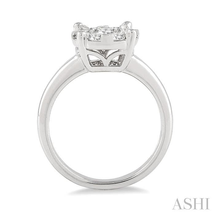 3/4 Ctw Shine Bright Round Cut Diamond Ring in 14K White Gold