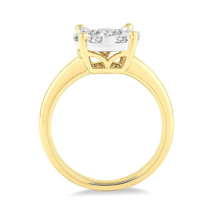 1/2 Ctw Shine Bright Round Cut Diamond Ring in 14K Yellow and White Gold